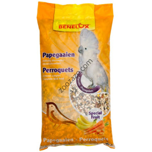 Висококачествена храна за средни и големи Папагали с плодове 3 кг. - Benelux mixture for parrots with fruit